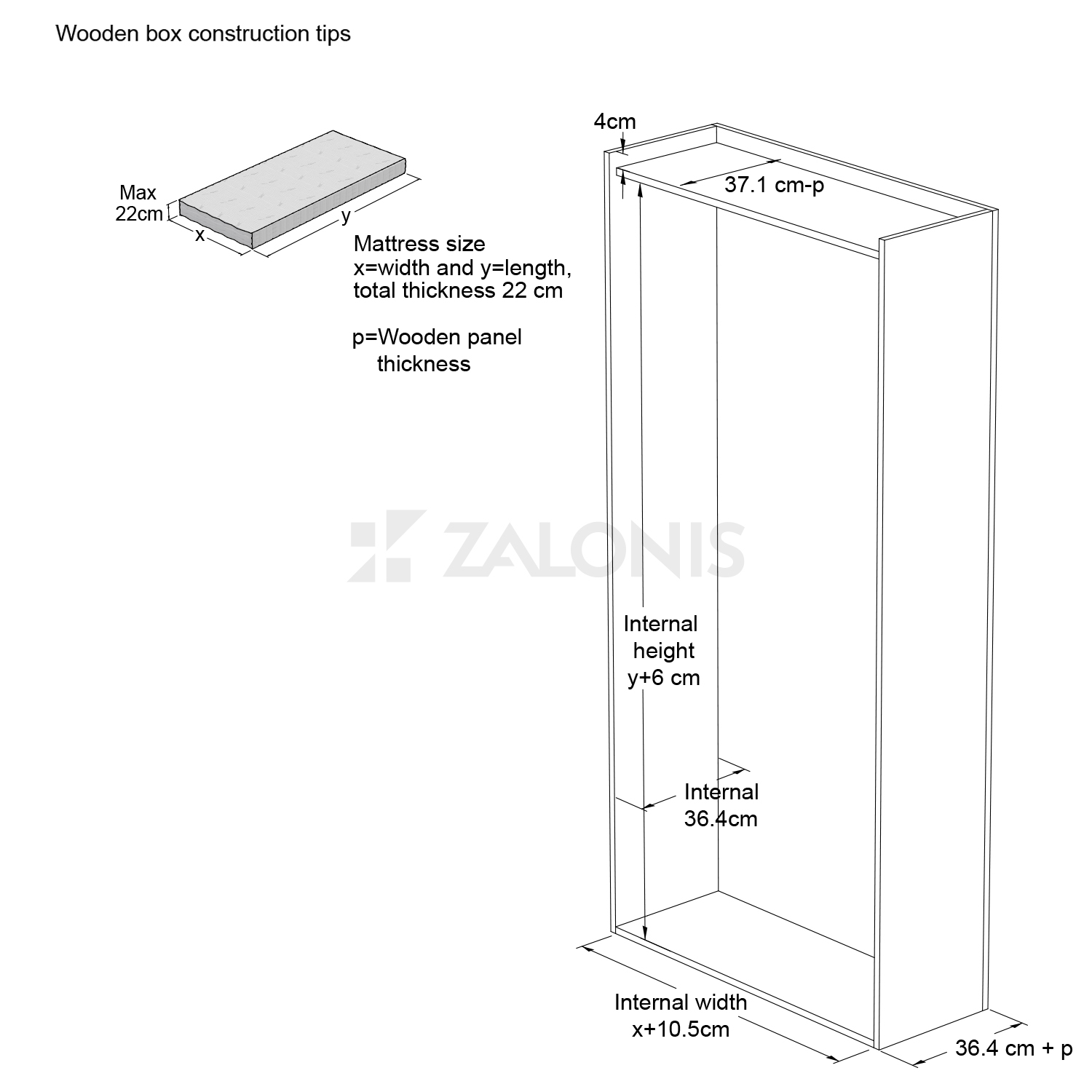 VERTICAL KING SIZE WALL BED - MECHANISM AND LEG