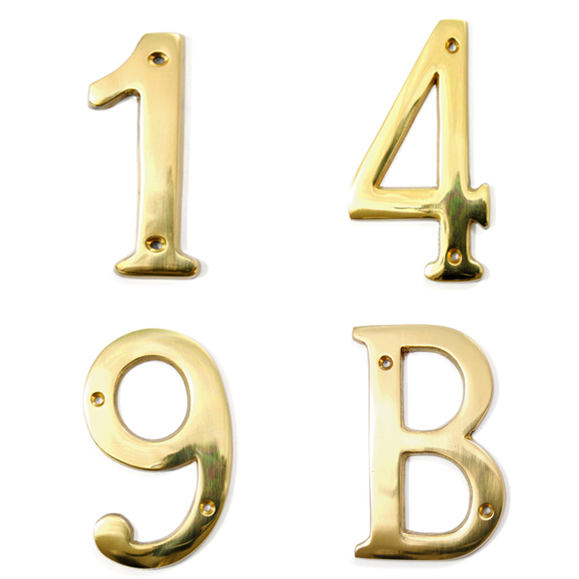 BRASS GOLDEN BUILDING NUMBERS