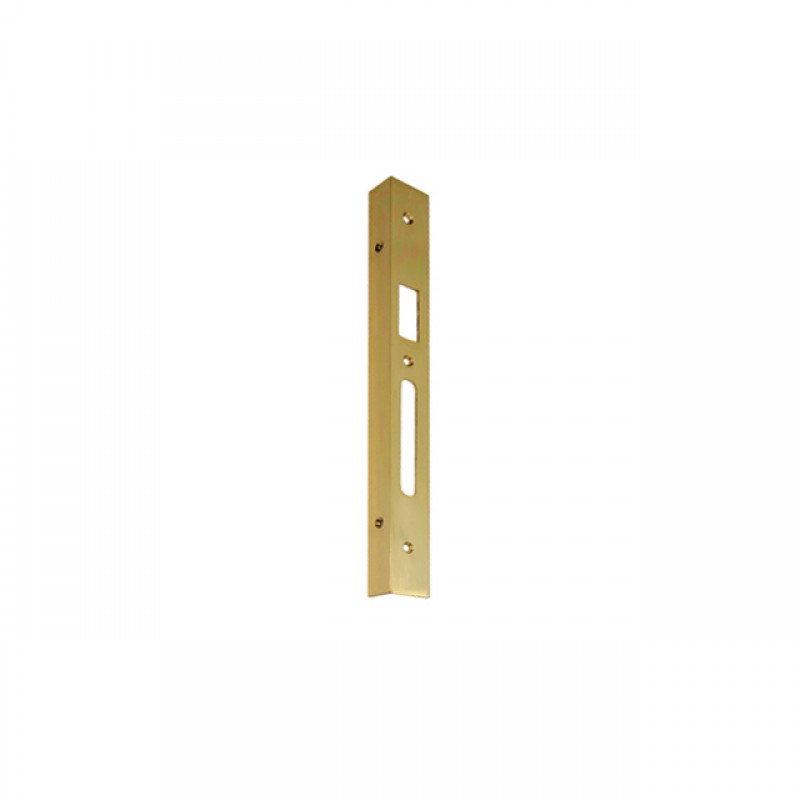 LEFT ANGLED STRIKE PLATE 30 BRASS / GOLD