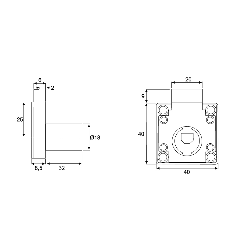 FURNITURE LOCK D.18x32mm / BODY OFFICE LOCKS SYSTEM MASTER KEY