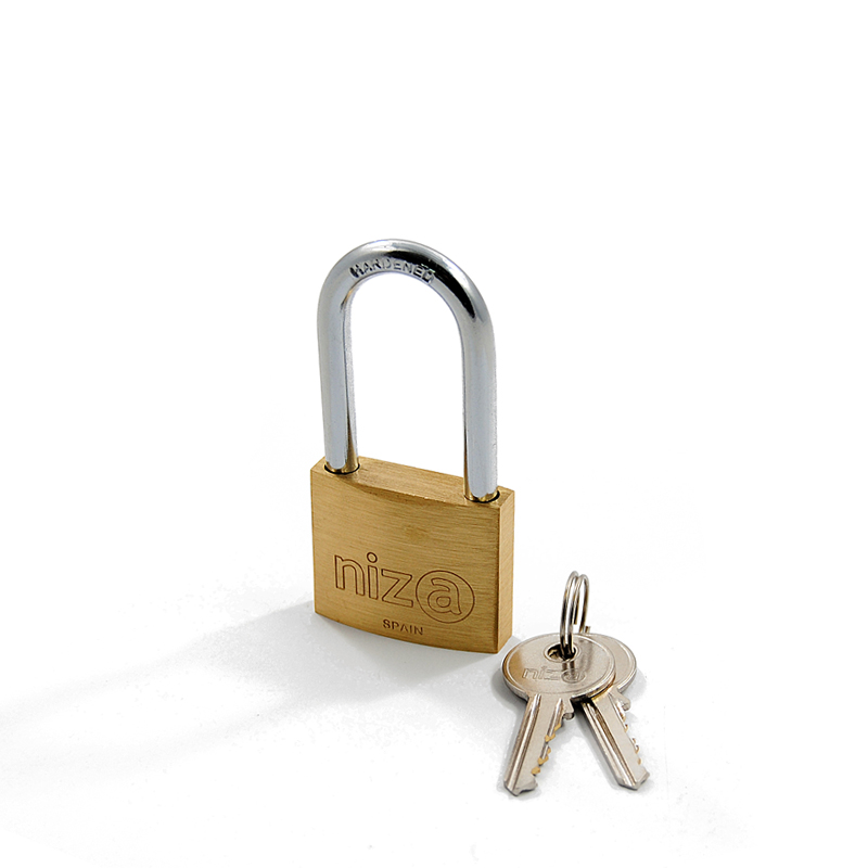 PADLOCK LONG SHACKLE 40mm NIZA BRASS