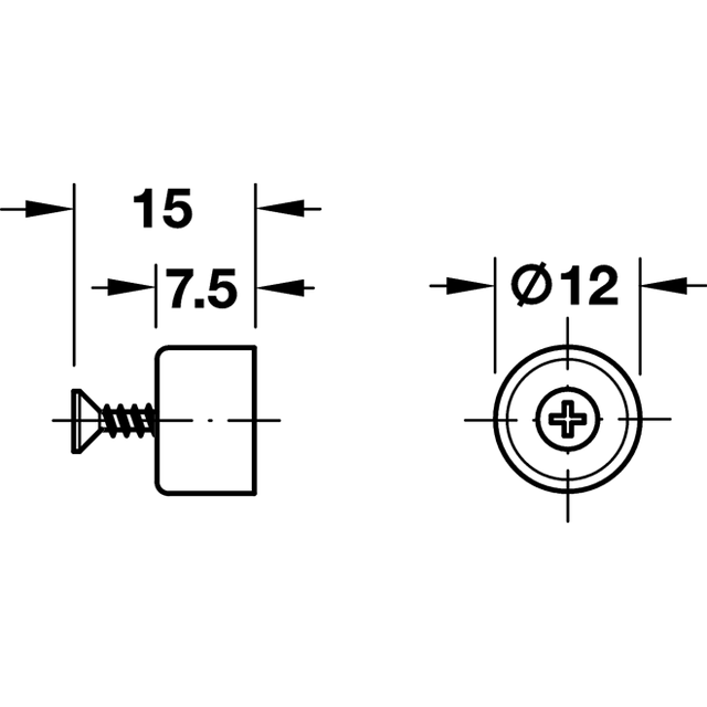 SCREW-IN ROUND SHELF SUPPORT / BROWN