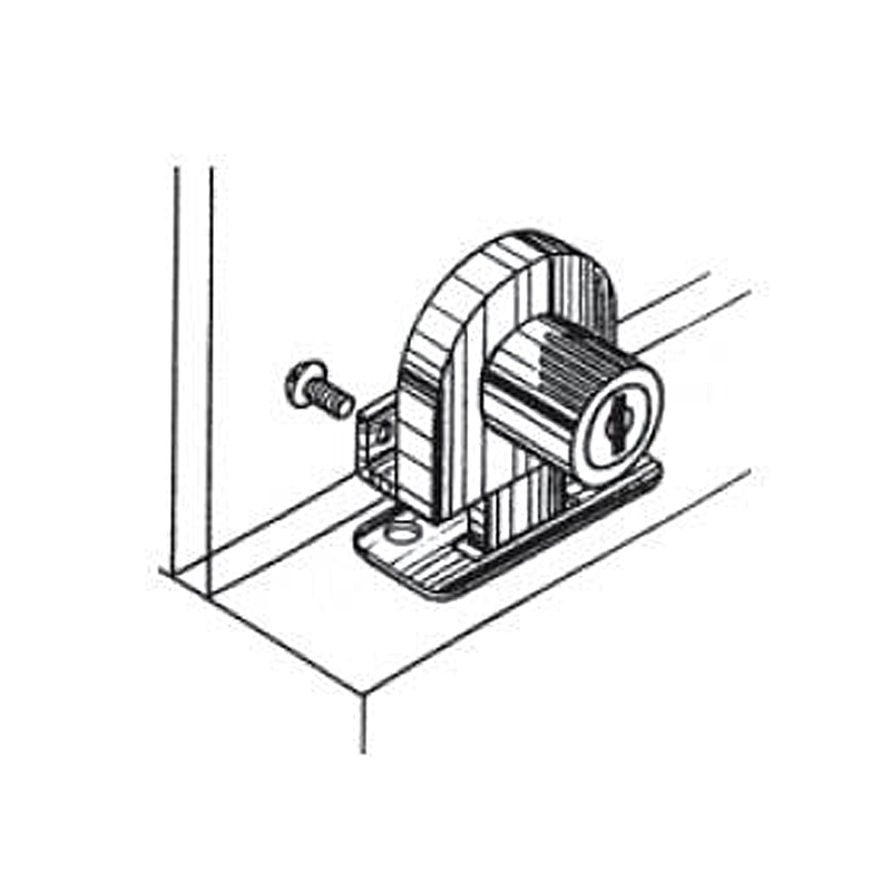 GLASS DOOR LOCK / WITHOUT HOLE / SINGLE LEAF DOOR GLASS HINGED CLIP-ON WITHOUT HOLE IN THE GLASS