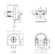 GLASS DOOR LOCK / WITHOUT HOLE / SINGLE LEAF DOOR GLASS HINGED CLIP-ON WITHOUT HOLE IN THE GLASS