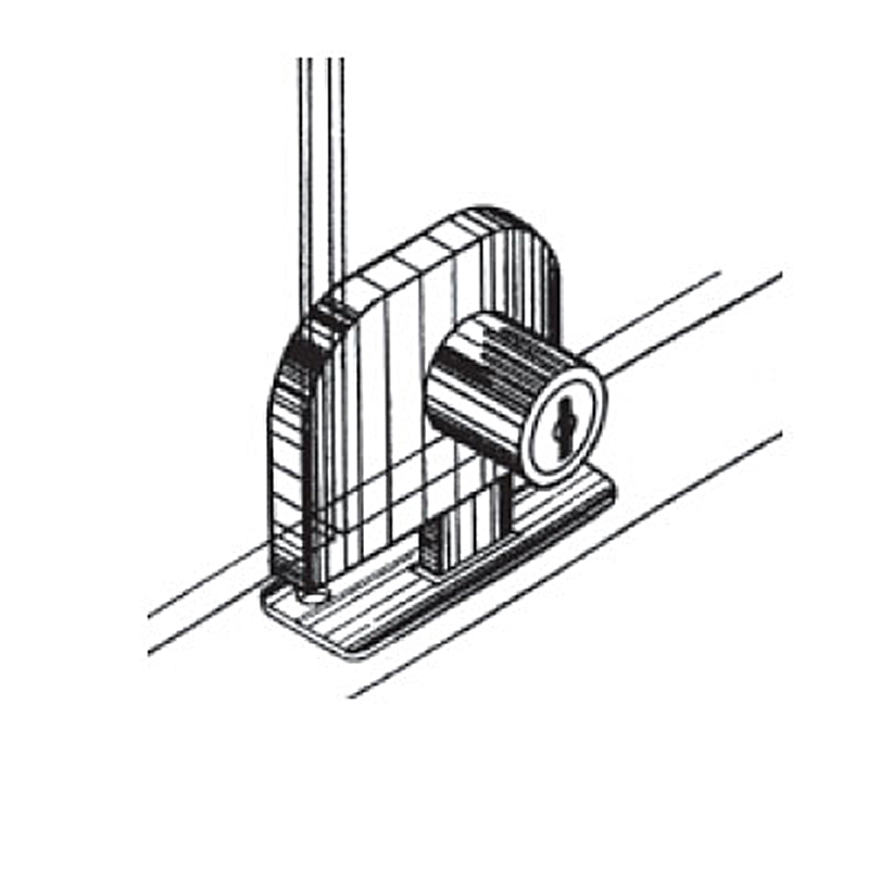 GLASS DOOR LOCK / WITHOUT HOLE / 2 LEAF DOOR GLASS HINGED CLIP-ON WITHOUT HOLE IN THE GLASS