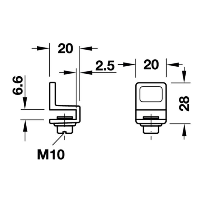 FURNITURE HANDLE FOR GLASS DOORS / MAT BLACK