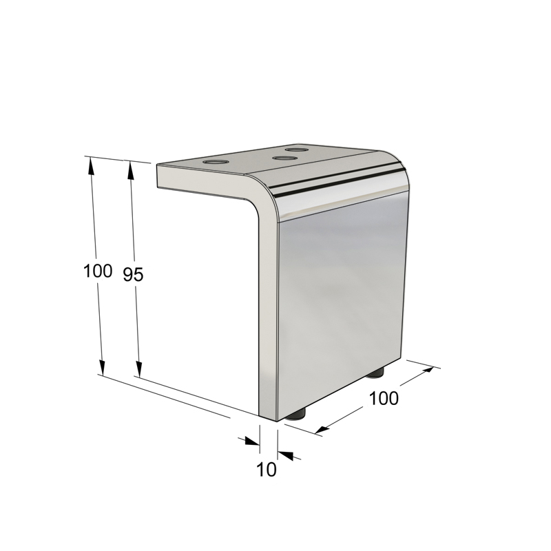 SOFA LEG 310 H.10 / CHROME 