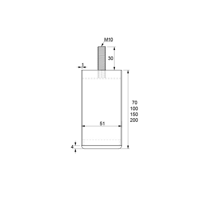LEG 251 D.51 M10 / CHROME