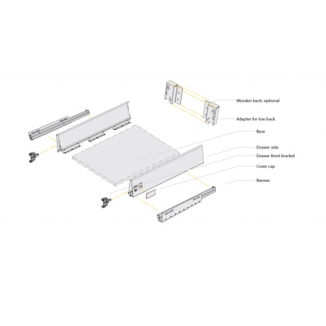 METAL BOX SOFT CLOSING DRAWER - HEIGHT 13