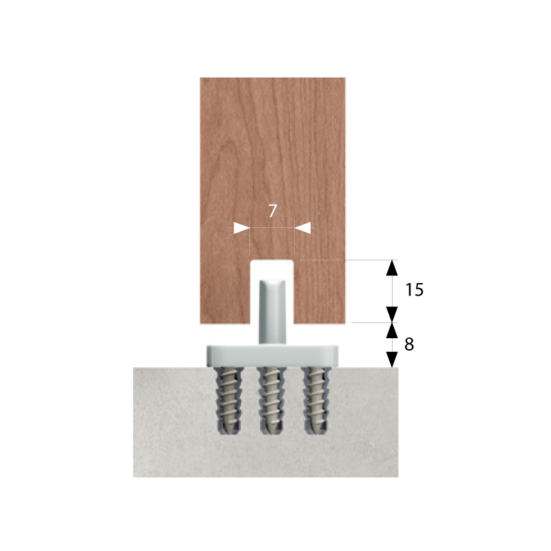BOTTOM GUIDE M.149 / WHITE SLIDING DOORS SOFT CLOSING m.149 / 120kg