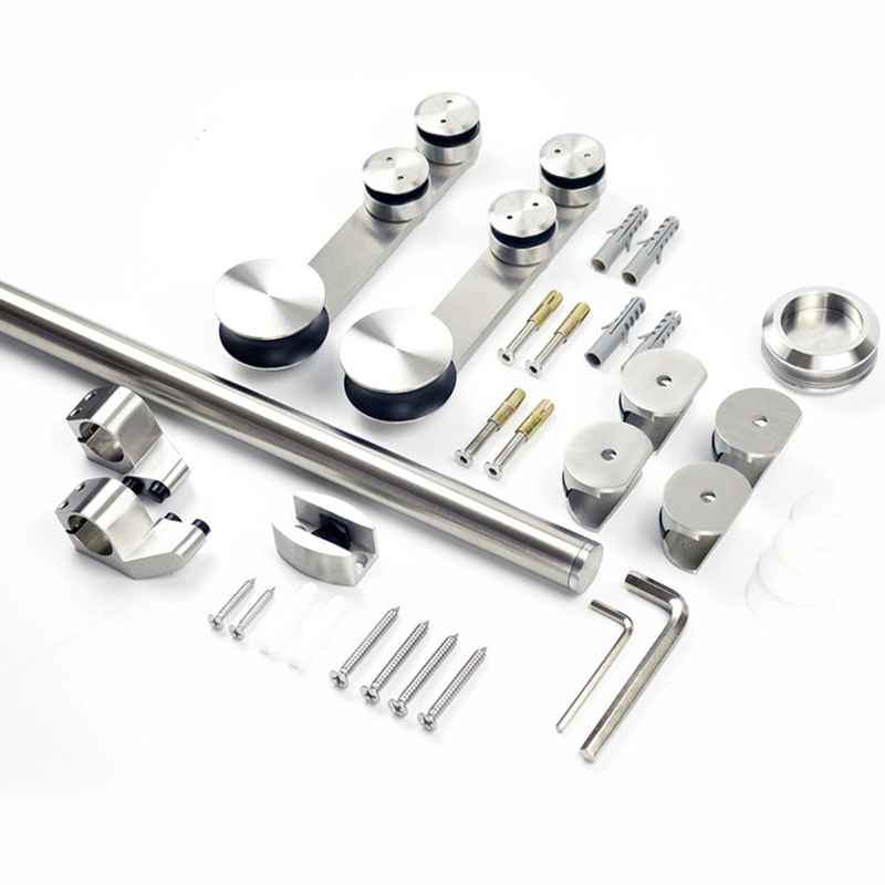D.25 STAINLESS STEEL MODERN GLASS DOOR RAIL 200cm  BARN DOOR AND HARDWARE