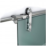 D.25 STAINLESS STEEL MODERN GLASS DOOR RAIL 200cm 