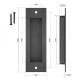 BARN DOOR FLUSH PULL HANDLE / MAT BLACK DOOR INSET HANDLES-PULLS