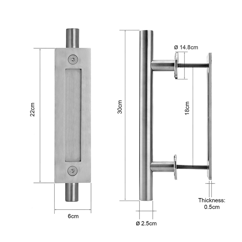 STAINLESS STEEL SLIDING BARN DOOR HANDLE SET BARN DOOR AND HARDWARE