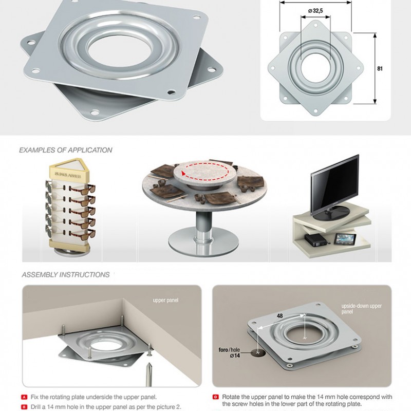 SWIVEL PLATE 81x81 / 80kg ROTATING PLATES