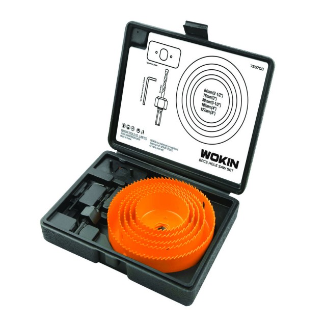 8PCS HOLE SAW SET 64/79/89/102/127