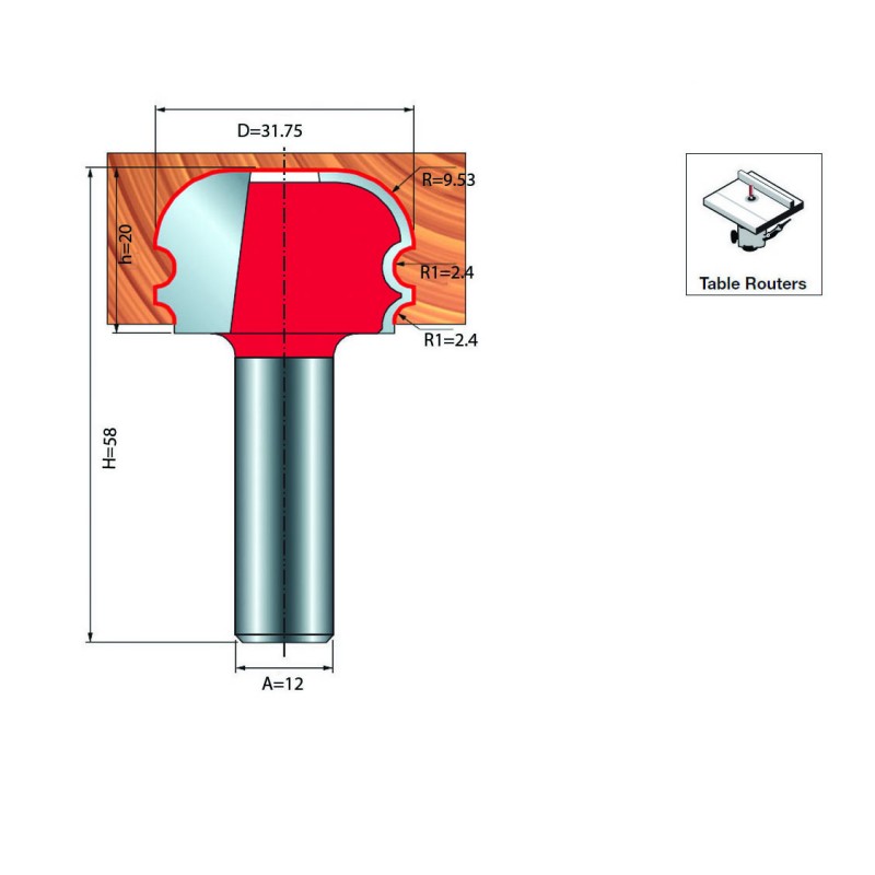 MULTI-PROFILE BIT D.12 / 31.75x20mm