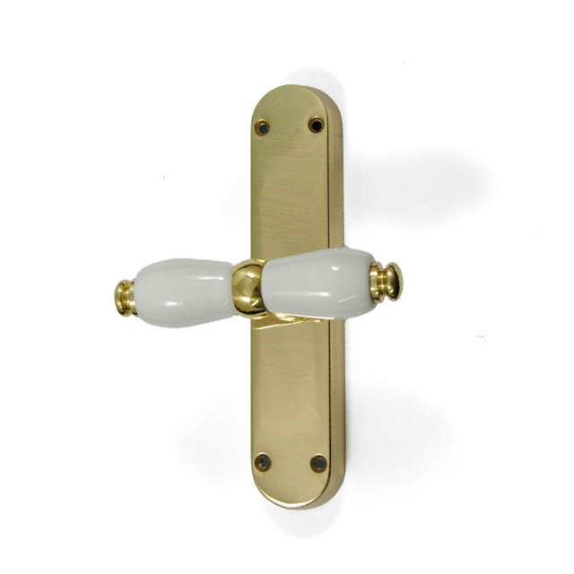 WINDOW HANDLE SONIA WITH WHITE PORCELAIN / GOLD 