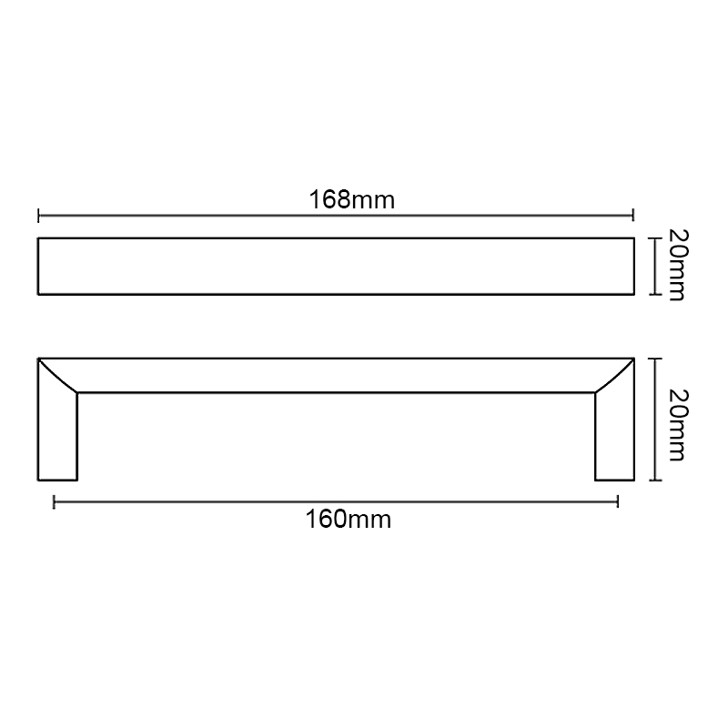 M3005SQUARE FURNITURE HANDLE /  MAT NICKEL MODERN COLLECTION