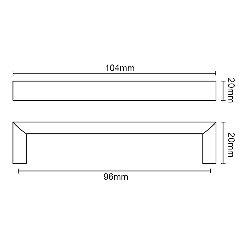 M3005SQUARE FURNITURE HANDLE /  MAT NICKEL MODERN COLLECTION