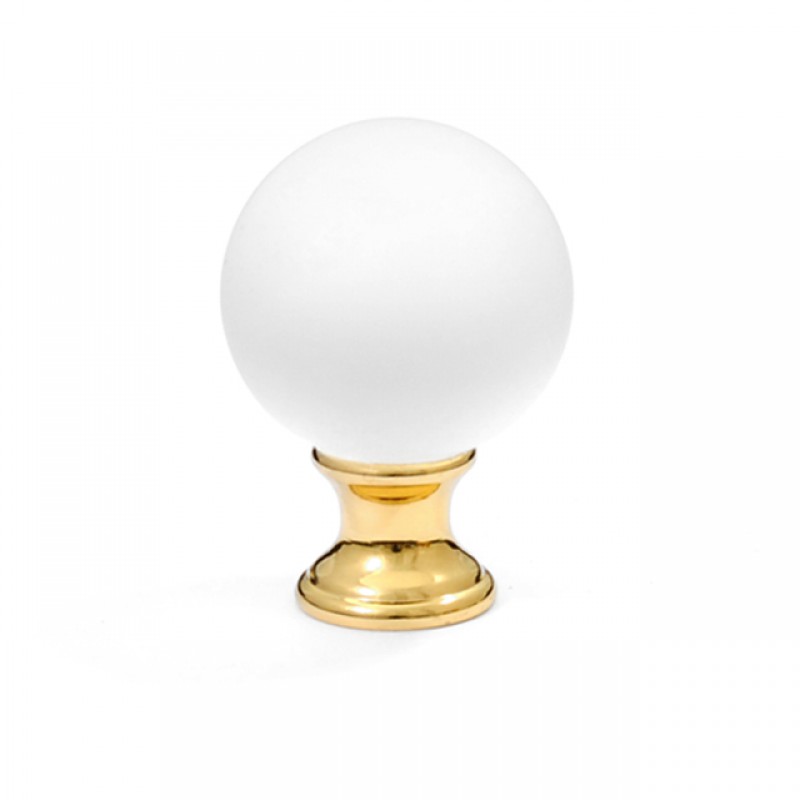 24K DANY FURNITURE KNOB / WHITE  MURANO COLLECTION