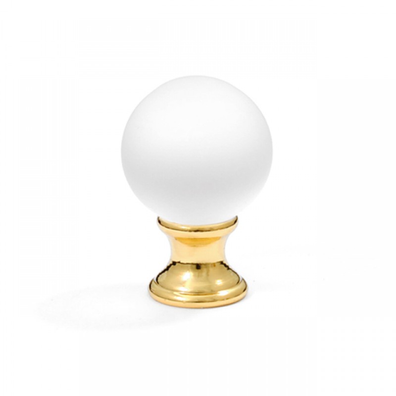 24K DANY FURNITURE KNOB / WHITE  MURANO COLLECTION