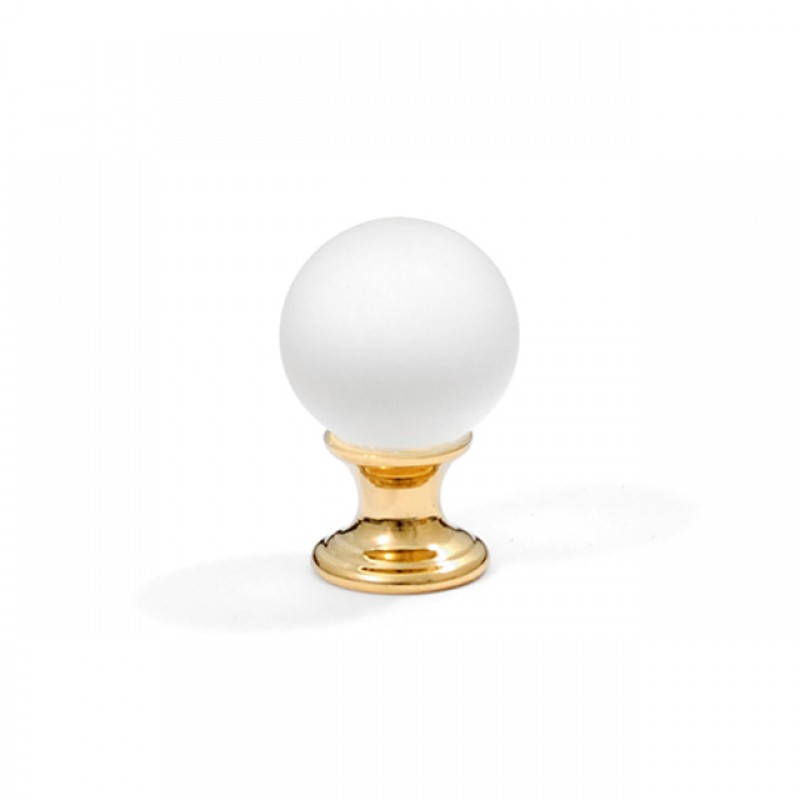 24K DANY FURNITURE KNOB / WHITE  MURANO COLLECTION