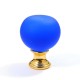 24K MELA FURNITURE KNOB / BLUE  MURANO COLLECTION