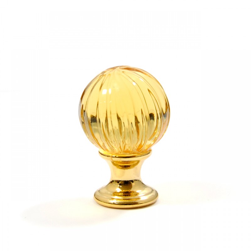 24K RIGADIN FURNITURE KNOB / YELLOW MURANO COLLECTION