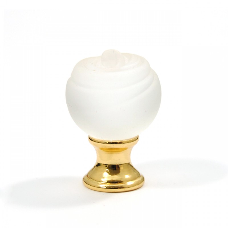 24K ROSELLINA FURNITURE KNOB / WHITE MURANO COLLECTION