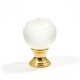 24K ROSELLINA FURNITURE KNOB / WHITE MURANO COLLECTION