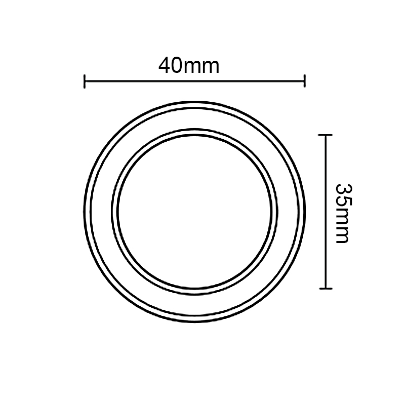 GOLD INSET PULL PLASTIC ROUND D.35 INSET HANDLES