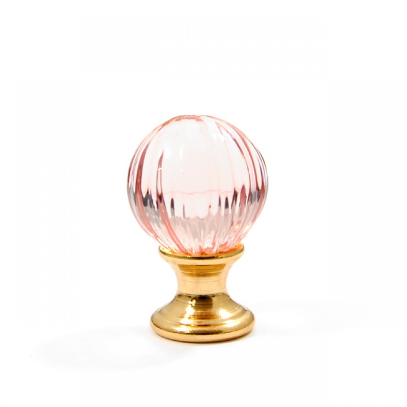 24K RIGADIN FURNITURE KNOB / PINK  MURANO COLLECTION