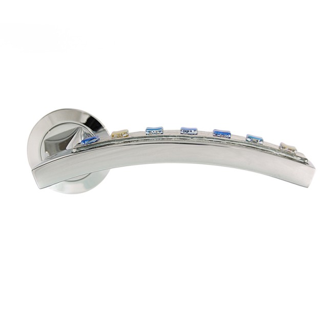 MOMA BLUE STAINED GLASS - CHROME ROSETTE