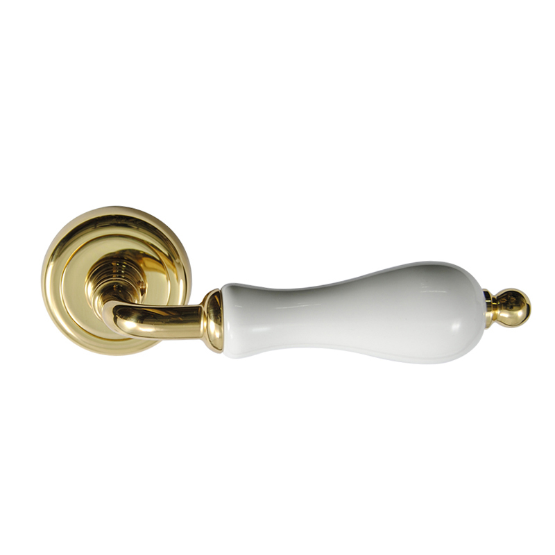 CIGNO GOLD ROSETTE - PORCELAIN DOOR HANDLES