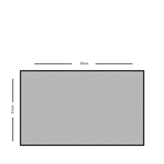 SINGLE LEAF FIREPLACE COVER / 90x50 cm / BLACK