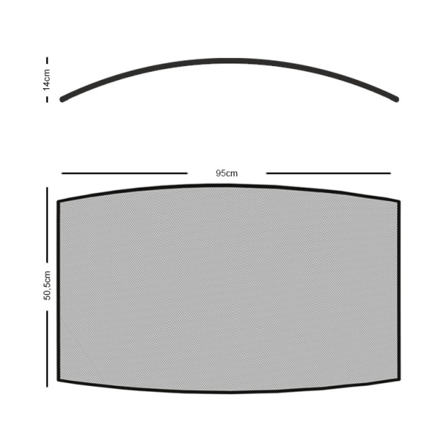 OVAL FIREPLACE COVER / 95x50.5 cm / MATT NICKEL 