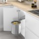 AUT. OPEN LID SWING OUT BIN ROUND INOX ITALY / 13Ltr
