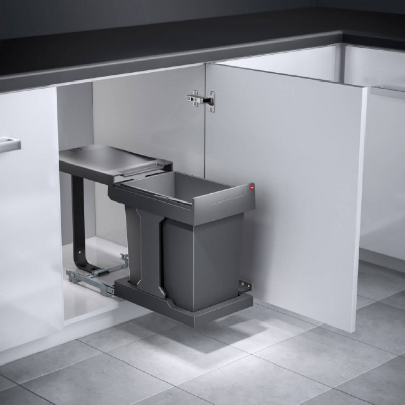 HAILO BUILD-IN, SEMI-AUTOMATIC SLIDING BIN, 30-40 CABINET / ANTHRACITE BUILD-IN SLIDING BINS