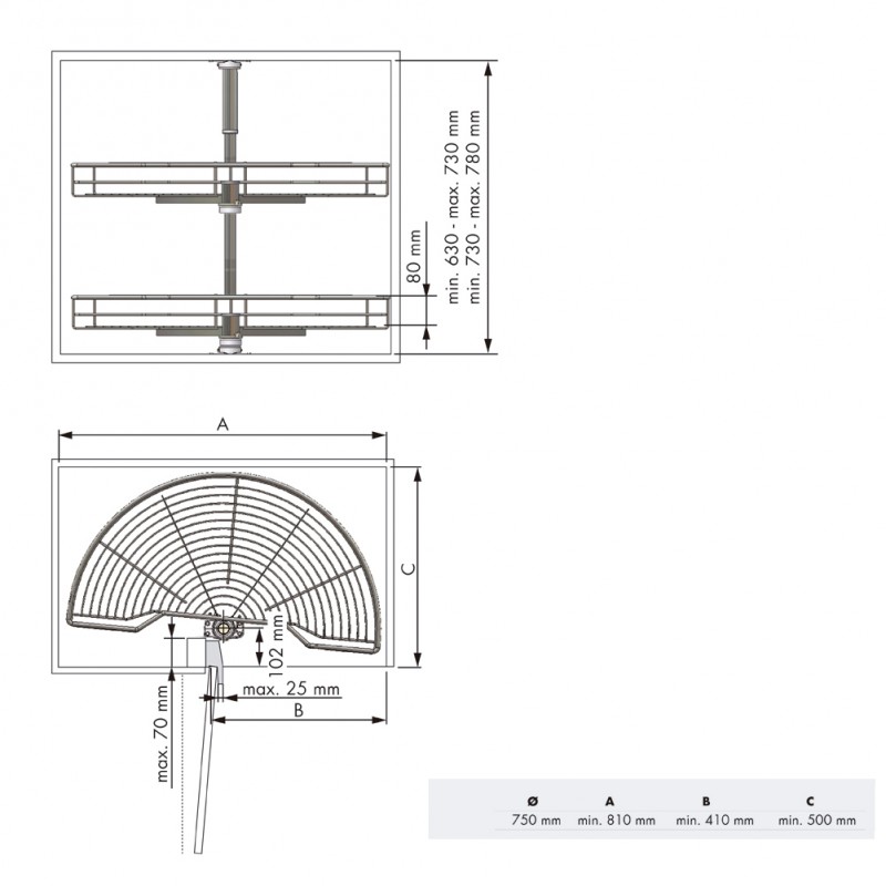 1/2 SWIVEL BASKET M&C 75 180 DEGREE SWIVELING BASKETS