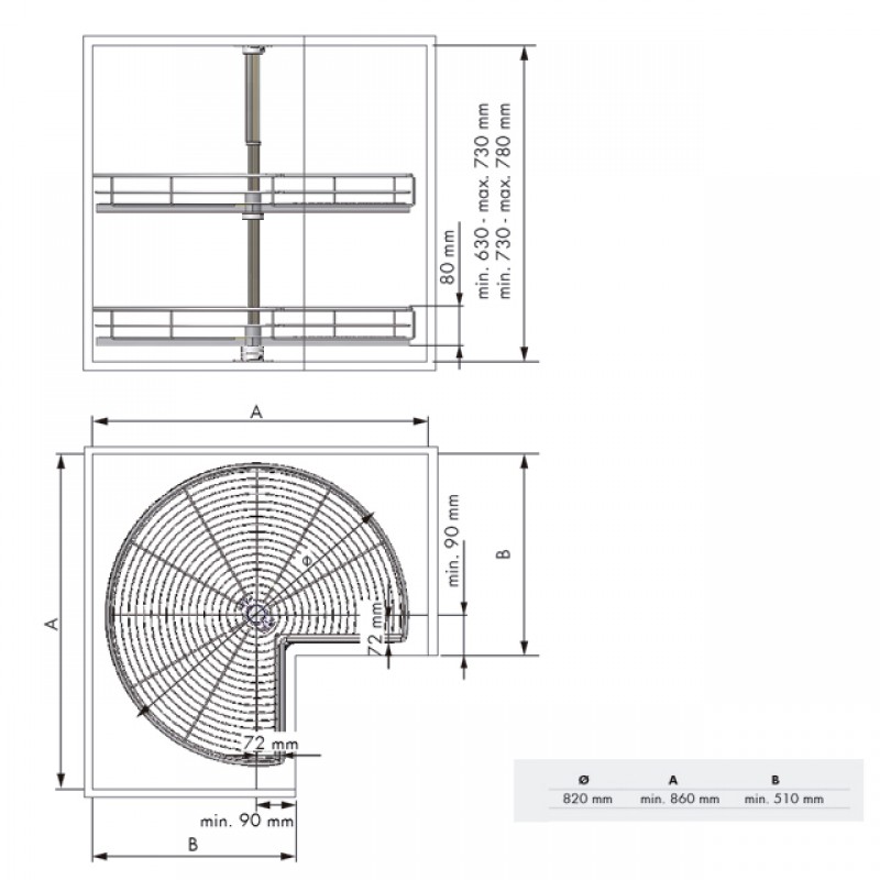 3/4 SWIVEL BASKET M&C 82 270 KITCHEN SWIVELING BASKETS