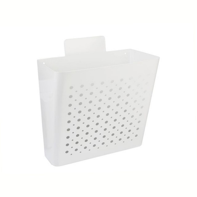 WHITE OPEN NEWSPAPER BASKET