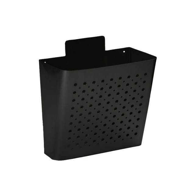 BLACK OPEN NEWSPAPER BASKET