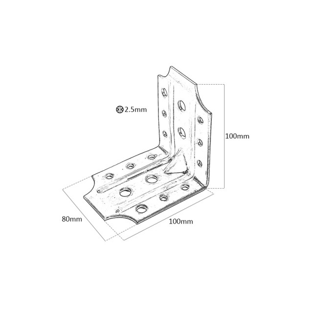 IRIDIUM 100x100x80 PERGOLA ANGLE BRACKET