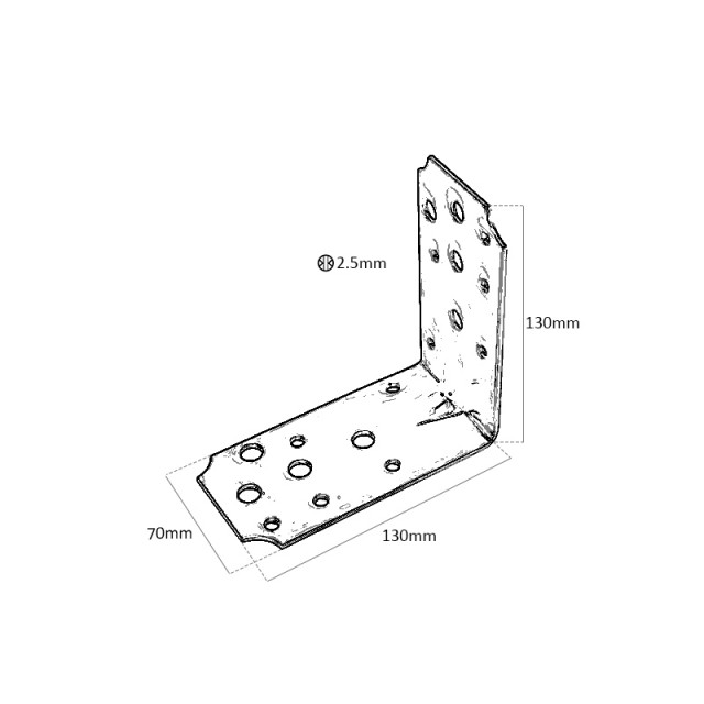 IRIDIUM 130x130x70 PERGOLA ANGLE BRACKET