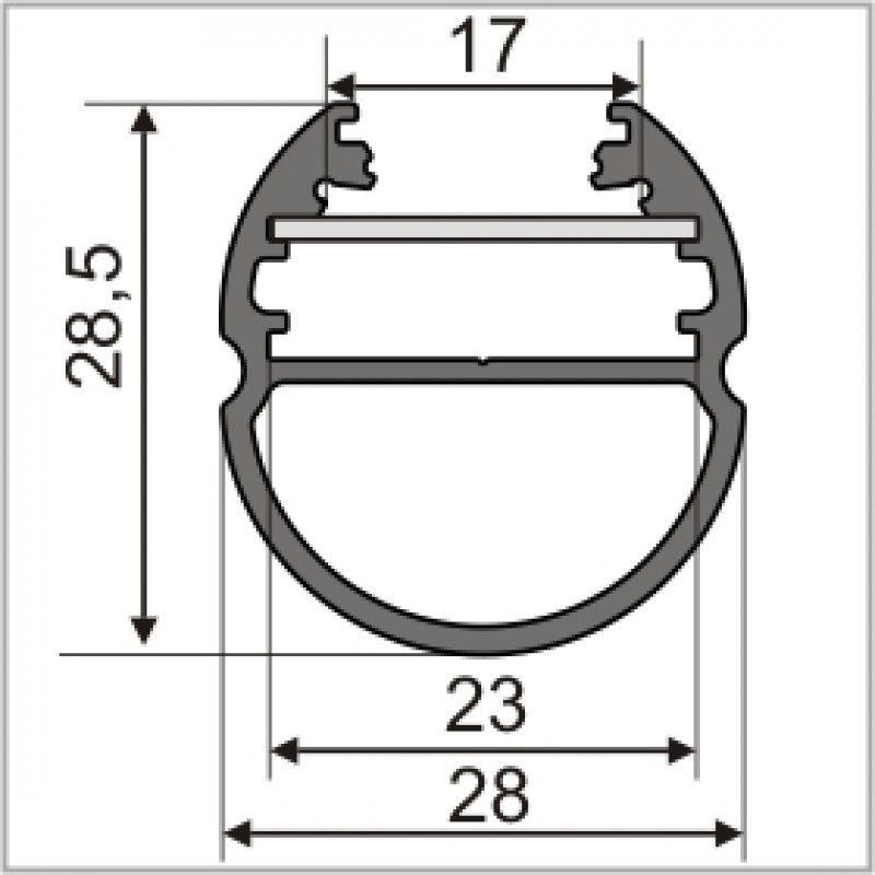ΠΡΟΦΙΛ LED OVAL ΑΛΟΥΜΙΝΙΟΥ ΑΝΟΔΙΩΣΗ ΦΥΣΙΚΗ ΠΡΟΦΙΛ OVAL