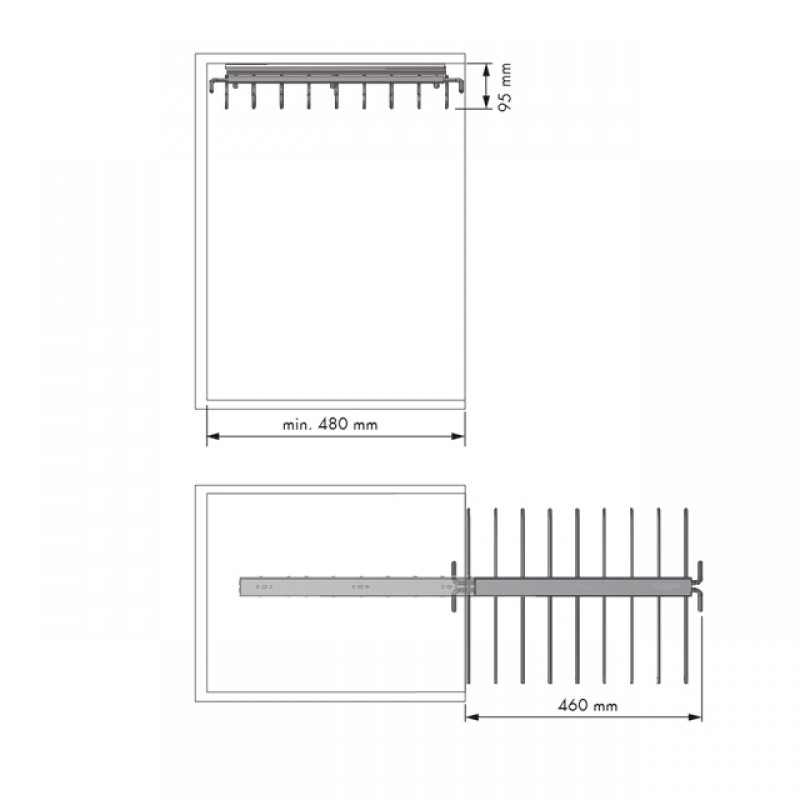 SLIDING ROOF PULL-OUT TROUSER HOLDER 11 SEATS PULL OUT TROUSER RACKS