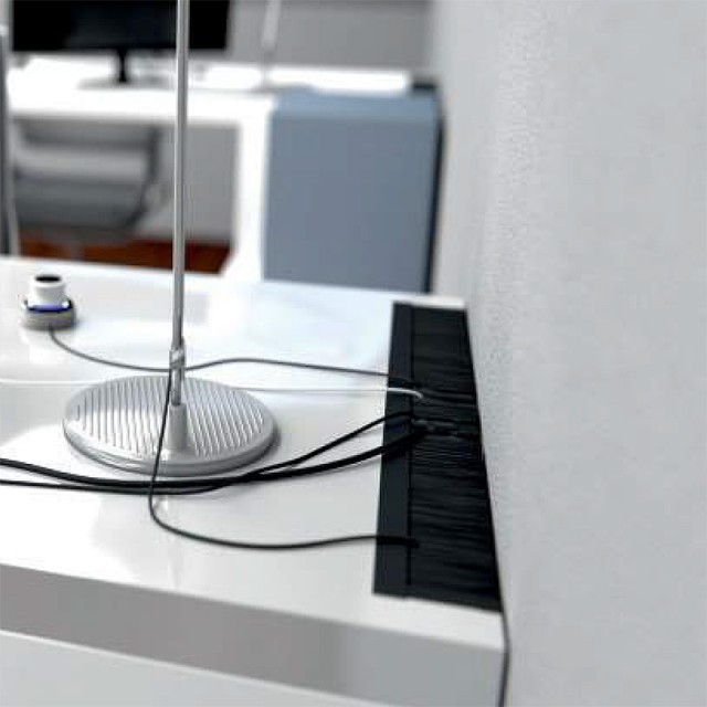 CABLE OUTLET WITH BLACK BRUSH FOR TV FURNITURE