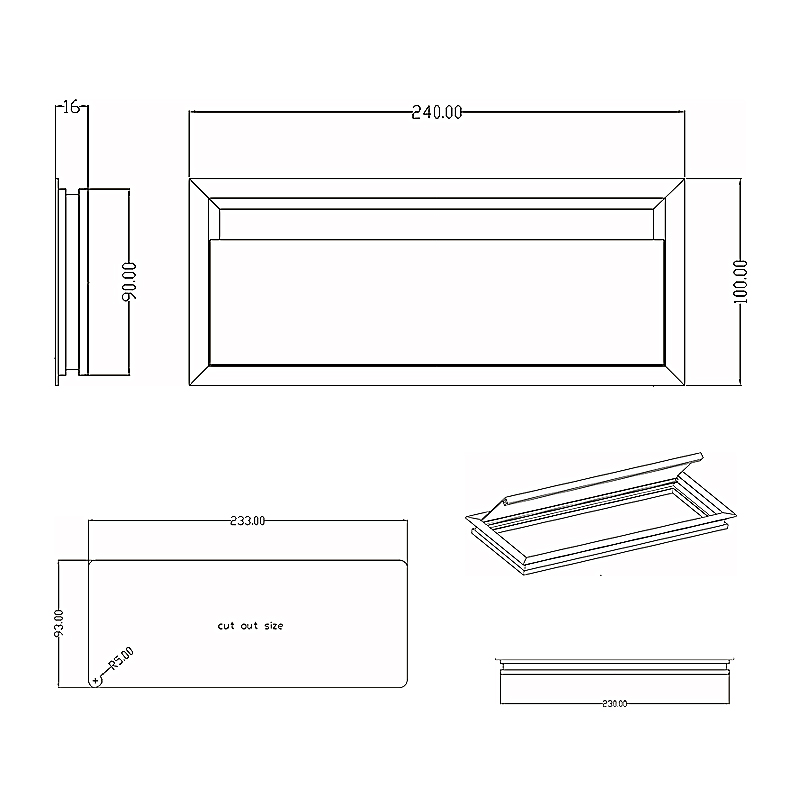 ALUMINIUM CABLE GROMMET 24x10 CABLE HOLE COVERS - POWER BOXES