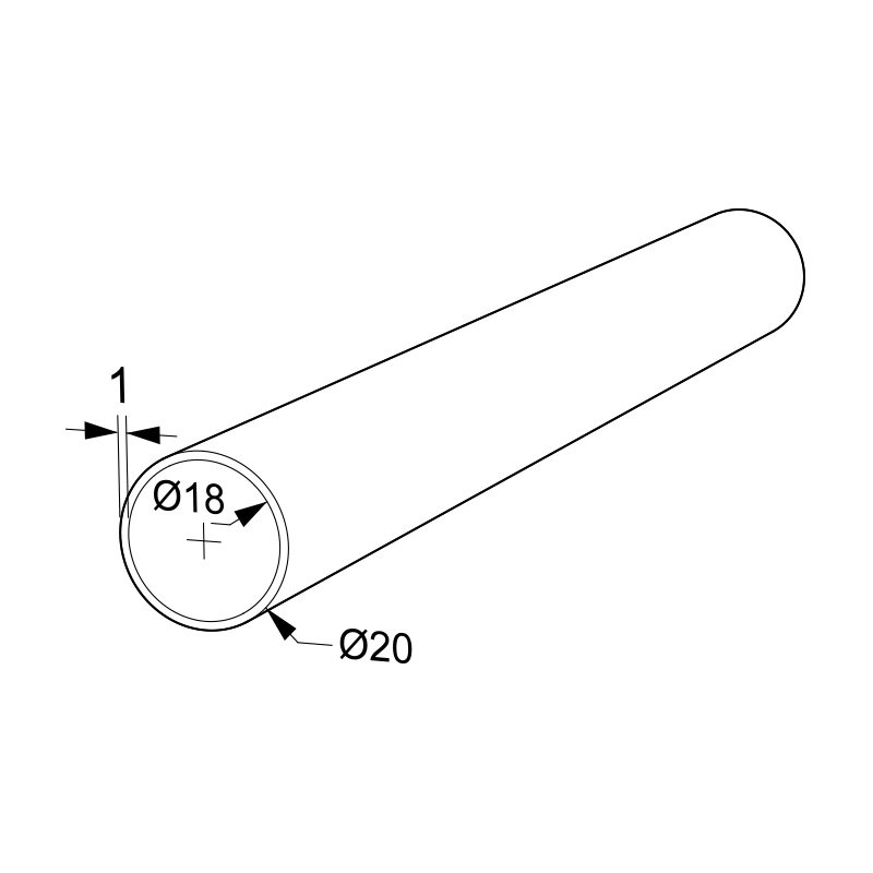 ALUMINUM ROUND TUBE D.20x1mm ANODISED ALUMINUM TUBES